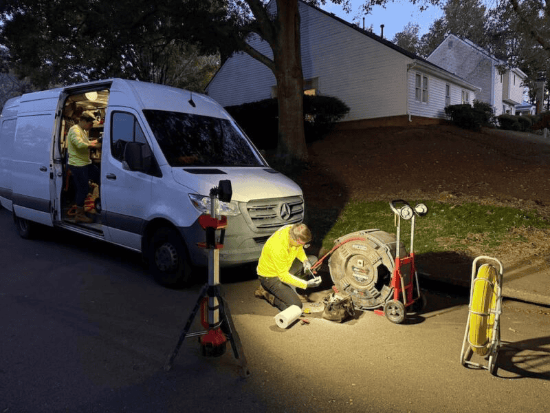 Trenchless water line repair with minimal excavation