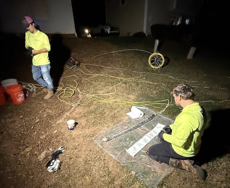 Pipe lining or pipe bursting equipment for trenchless sewer line repair